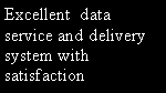 Text Box: Excellent  dataservice and delivery system with satisfaction